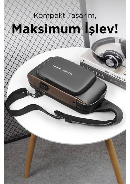 Torima Kahverengi: Şifreli ve USB Şarjlı Günlük Omuz Çantası